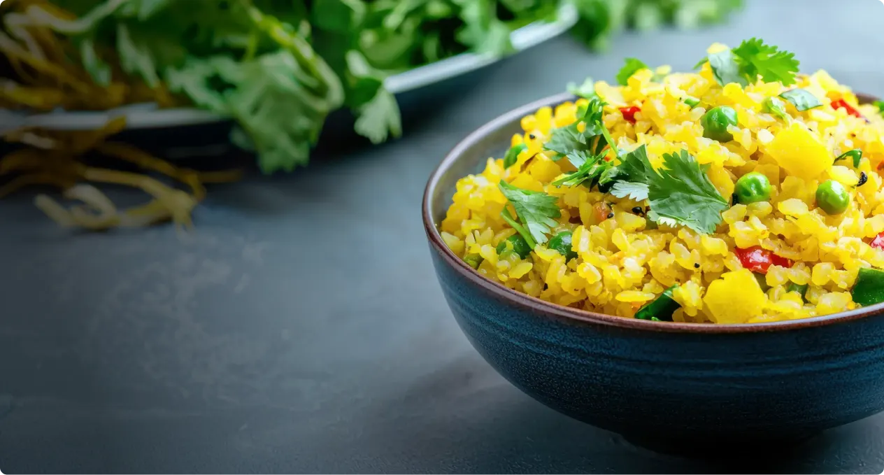 Healthy Poha in Rice Bran Oil  Light and Non Greasy Breakfast Idea 