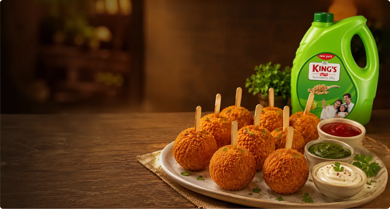 How to Make Crispy Potato Lollipop Using King’s Soyabean Oil