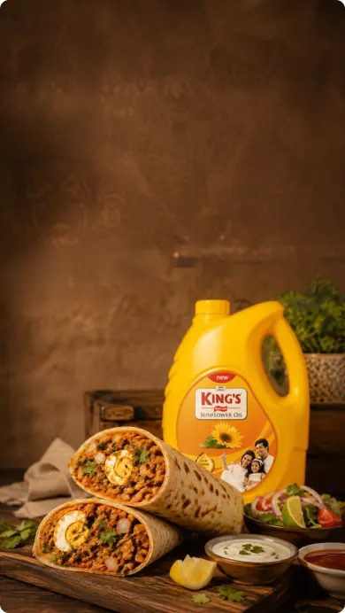 How to Make Quick Peri-peri Anda Bhuna Wrap Using King’s Sunflower Oil