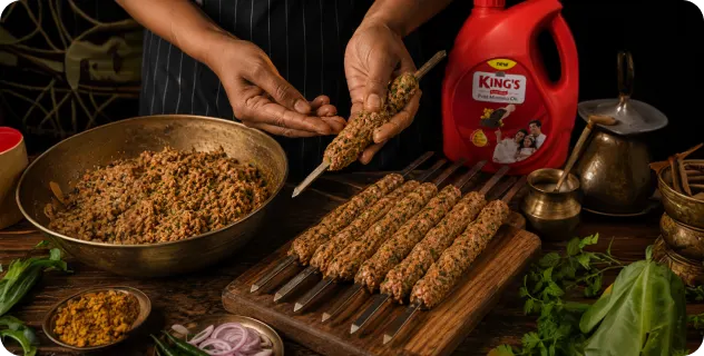Shape the Seekh Kebabs