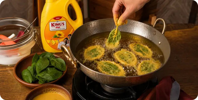 Dip and Fry Palak Leaves