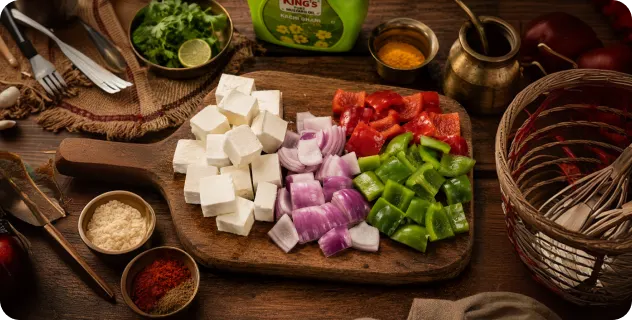 Prepare the Paneer and Vegetables