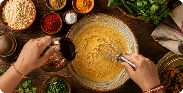 Prepare the Besan Mixture