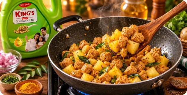 Prepare the Soya and Potatoes