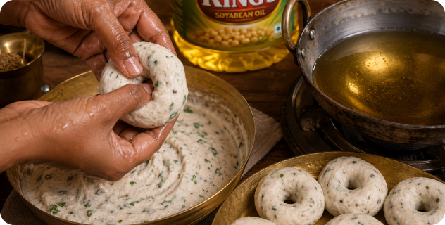 Crispy Medu Vada Recipe Using King’s Soyabean Oil